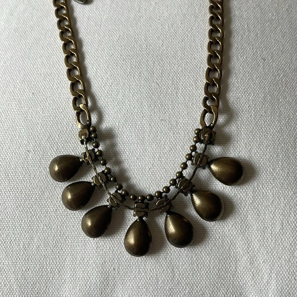 Plunder Antique Gold Statement Necklace Adjustable - Picture 3 of 6